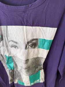 Purple Long Sleeve Graphic Tee