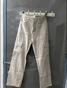 Beige Utility Cargo Pants