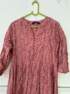 Elegant Pink Printed Kurta