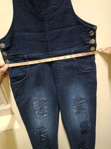 Distressed Denim Overalls