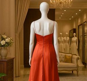 Sale🎊🎉🧡Elegant Orenge Satin Gown