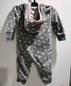 Fleece Romper For Baby Girl