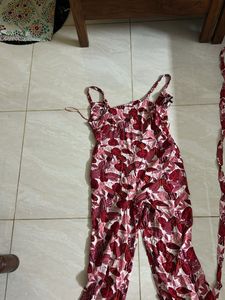 Red Jumpsuit With Belt