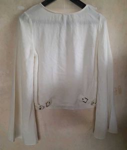 White Bell Sleeve Top