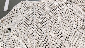 Cream woolen crochet top