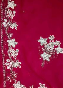 Rose Pink Georgette Saare With Sequins Work🍁✨