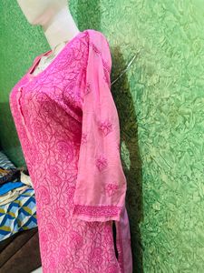Pink Embroidered Kurti