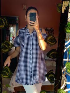 Cut Shoulder Shirt Cum Dress