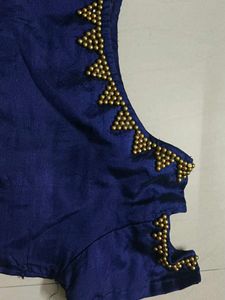 Navy Blue Beaded Blouse