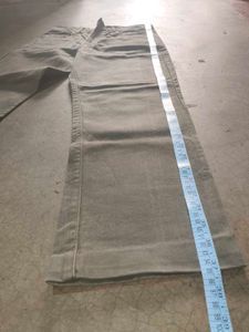 Grey Button‑Fly Workwear Denim — Straight Cut