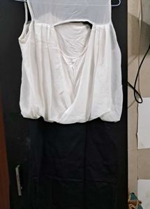 AND WHITE BLACK Sleeveless DRESS