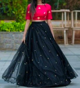 New Black Lehenga &amp; Pink Blouse