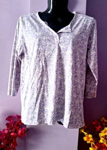 Floral 3/4 Sleeve Henley Top