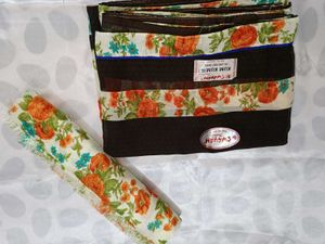 Floral Print Dark Brown Saree