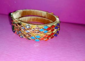 Silk Thread Kundan Bangles