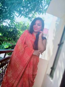 Beautiful Orange Pink Saree