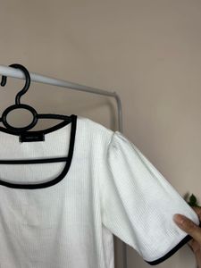 White Puff Sleeve Top