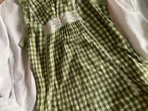 Sale !! Bossini Green Checkered Top