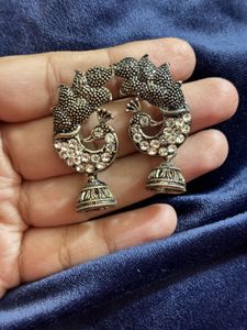 Peacock Jhumka Earrings