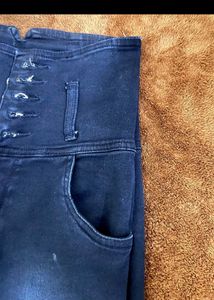 High Waist Blue Denim 👖✨