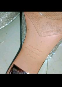 Bow Silver Heels