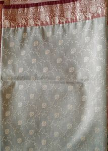 Silk Saree With Stiched Fall