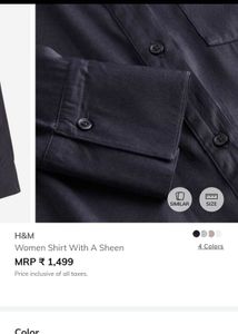 H&amp;M Black Sheen Shirt