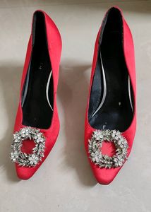 Red Classy Pencil Heels