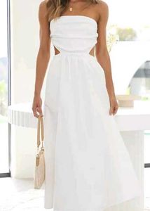 BoStreet White Strapless Cut Out Detailed Fit