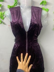 Forever 21 Velvet Purple Hot Short Midi Dress