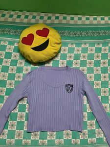 Lavender Ribbed Long Sleeve Top