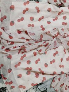 Cherry Print Ruffle Blouse