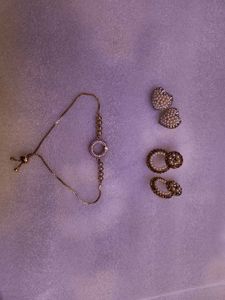 Beautiful Studs Earrings ND Bracelet Combo
