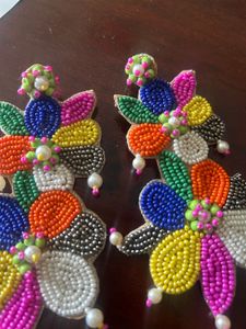 One Time Worn Beautiful Beaded Handmade Earrings