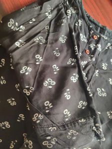 Black Top With Floral Design