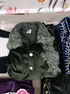 Vintage Olive Green Velvet Dress