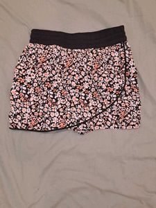 Active Wear Pink Flower Skort