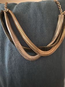 Black &amp; Gold Geometric Drop Earrings &amp; Neckpiece