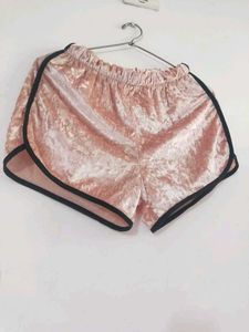 Pink Velvet Shorts