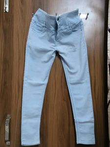 high waist Light Blue Denim Jeans