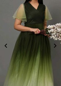 Beautiful Green Fancy Gown For Women