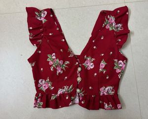 Floral Ruffle Top