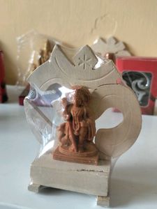Wooden Lord Murugan Statue with Om