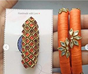 Beautiful Bangles With Saree Pin