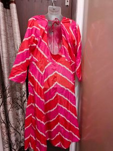 Red &amp; Pink Chevron Print Dress