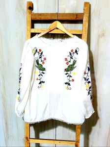 Offwhite Embroidery Work Top Size-36