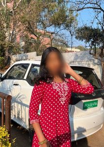 Red & White Printed Kurta