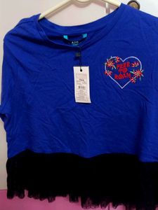 Blue Embroidered Top