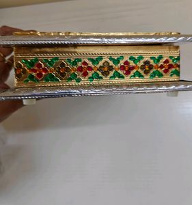 Peacock Silver And Bronze Meenakari Box