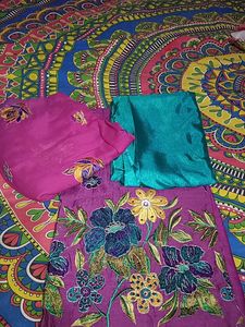 New Suit  Material Purple Nd Green Colour